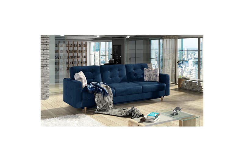 Soffa Eltap Asgard 233x93x92 cm - Monolith 77, Botanical 80, Blå, Mönster - Möbler - Soffa - Bäddsoffa