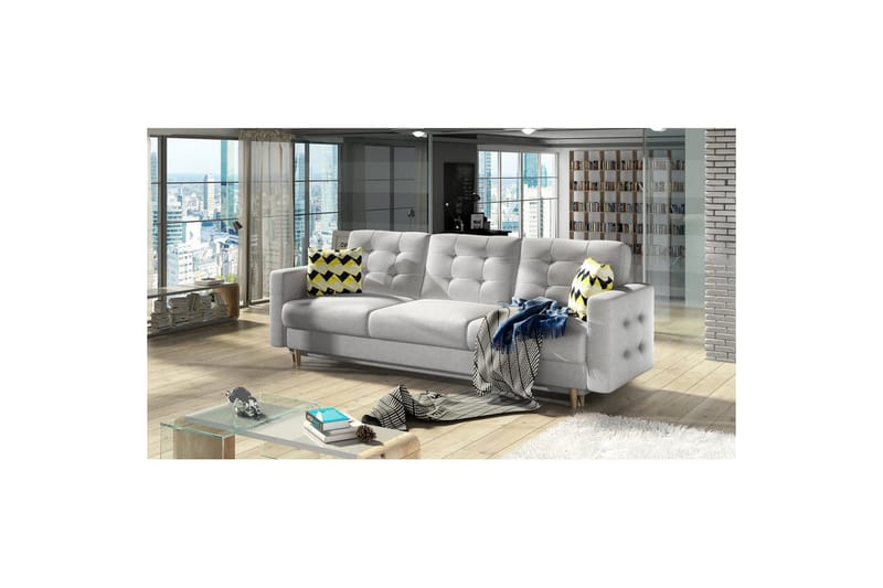 Soffa Eltap Asgard 233x93x92 cm - Sawana 21, Zigzag 53, Grå, Mönster - Möbler - Soffa - Bäddsoffa