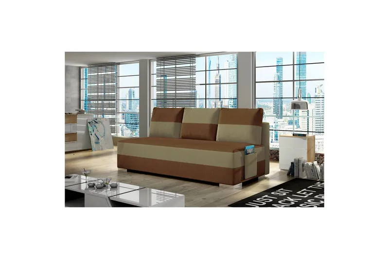 Soffa Eltap Atila 200x83x92 cm - Alova 12, Alova 66, Brun, Beige - Möbler - Soffa - Bäddsoffa
