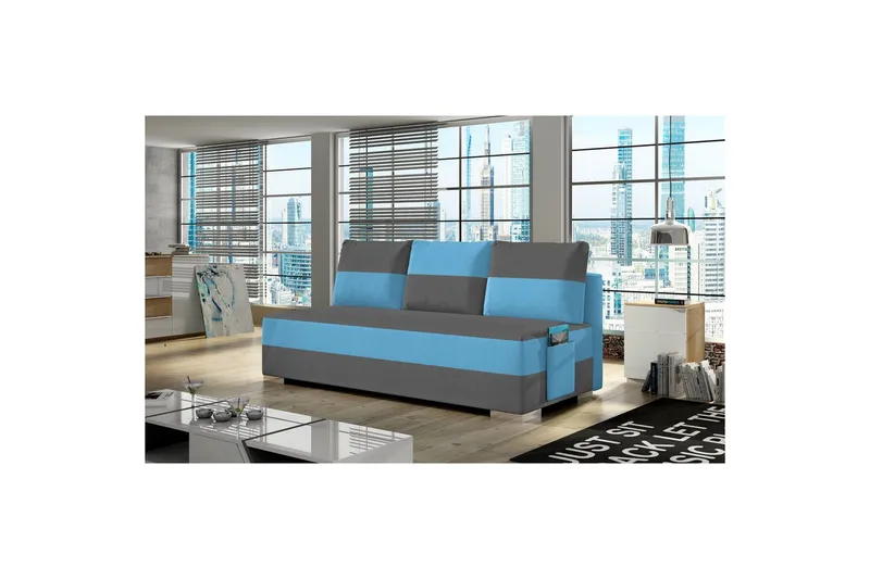 Soffa Eltap Atila 200x83x92 cm - Alova 36, Alova 29, Grå, Blå - Möbler - Soffa - Bäddsoffa