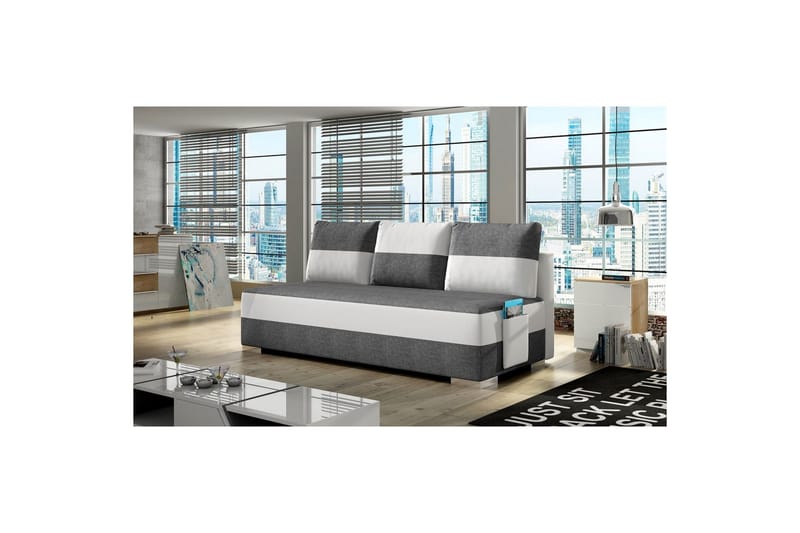 Soffa Eltap Atila 200x83x92 cm - Sawana 21, Soft 17, Grå, Vit - Möbler - Soffa - Bäddsoffa