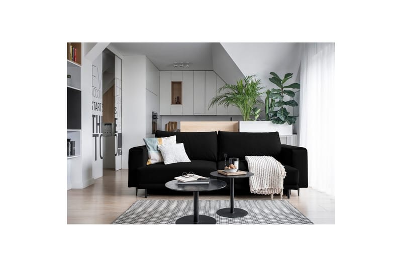 Soffa Eltap Dalia 248x84x95 cm - Velvetmat 10, Svart - Möbler - Soffa - Bäddsoffa
