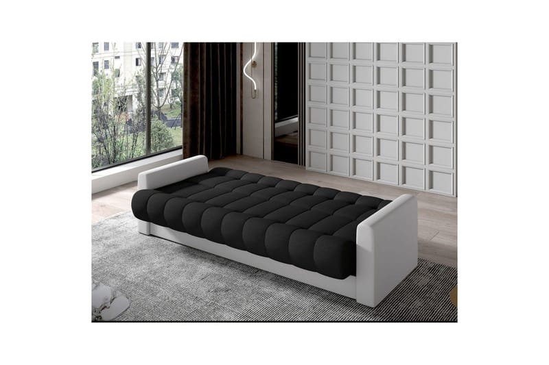 Soffa Eltap Garett 212x85x90 cm - Sawana 14, Soft 17, Svart, Vit - Möbler - Soffa - Bäddsoffa