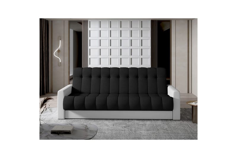 Soffa Eltap Garett 212x85x90 cm - Sawana 14, Soft 17, Svart, Vit - Möbler - Soffa - Bäddsoffa