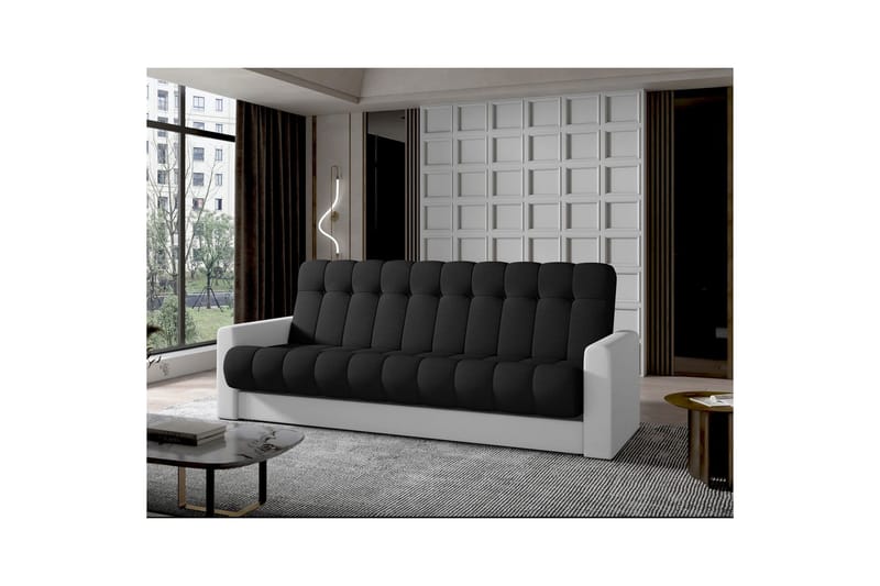 Soffa Eltap Garett 212x85x90 cm - Sawana 14, Soft 17, Svart, Vit - Möbler - Soffa - Bäddsoffa