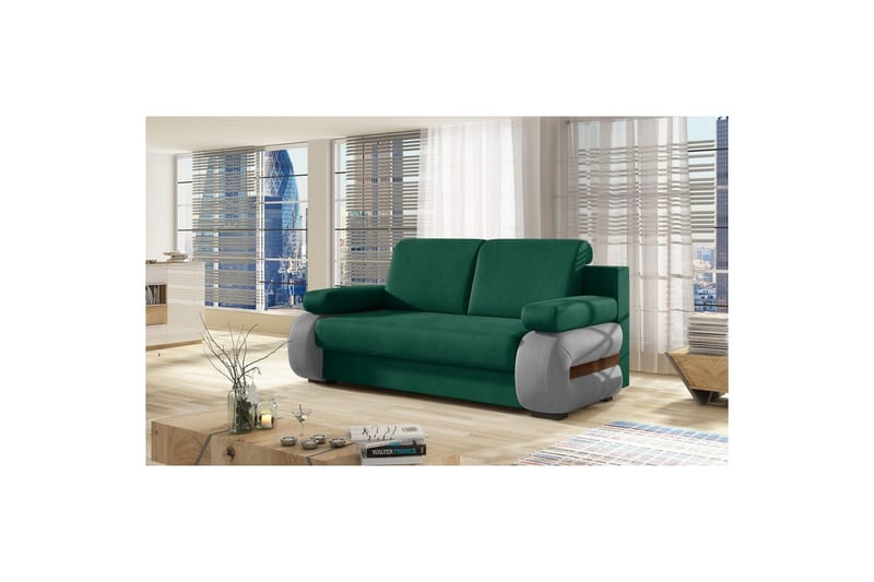 Soffa Eltap Laura 202x79x84 cm - Monolit 37, Monolit 84, Grön, Ljusgrå - Möbler - Soffa - Bäddsoffa