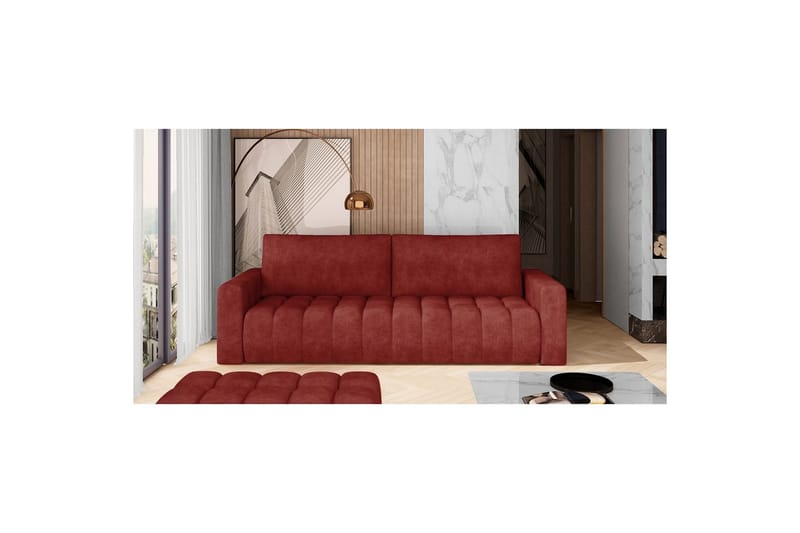 Soffa Eltap Lazaro 247x97x92 cm, Dora 63, Röd