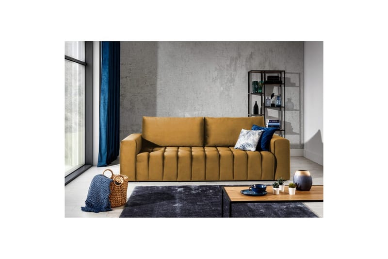 Soffa Eltap Lazaro 247x97x92 cm - Monolit 48, Gul - Möbler - Soffa - Bäddsoffa