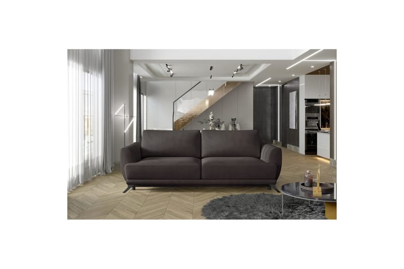 Soffa Eltap Megis 242x95x90 cm - Mat Sammet 29, Brun - Möbler - Soffa - Bäddsoffa