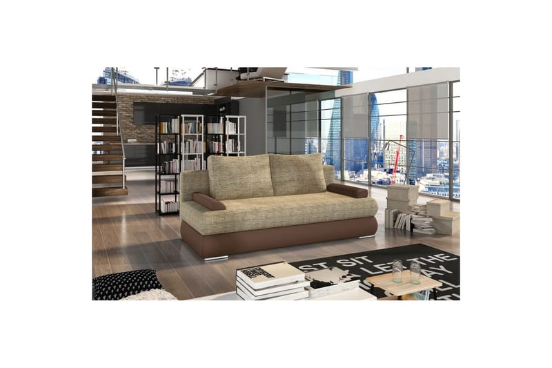 Soffa Eltap Milo 213x95x90 cm, Berlin 03, Soft 15, Beige, Brun