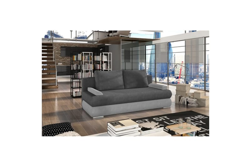 Soffa Eltap Milo 213x95x90 cm - Soro 93, Soro 83, Grå, Vit - Möbler - Soffa - Bäddsoffa