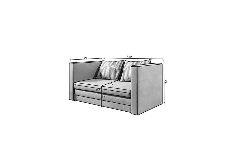 Soffa Eltap Neva 132x70x62 cm - Alova 36, Lima 75, Grå, Mönstrad - Möbler - Soffa - Bäddsoffa