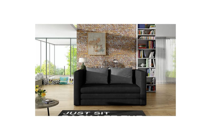 Soffa Eltap Neva 132x70x62 cm - Soro 100, Soro 93, Svart, Mönster - Möbler - Soffa - Bäddsoffa