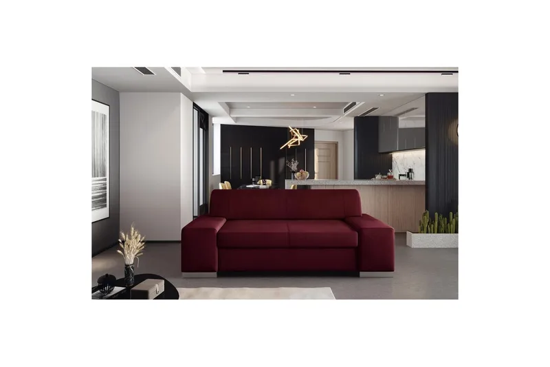 Soffa Eltap Porto - Mat Velvet 68, Röd, 2190x62x73 cm - Möbler - Soffa - Bäddsoffa