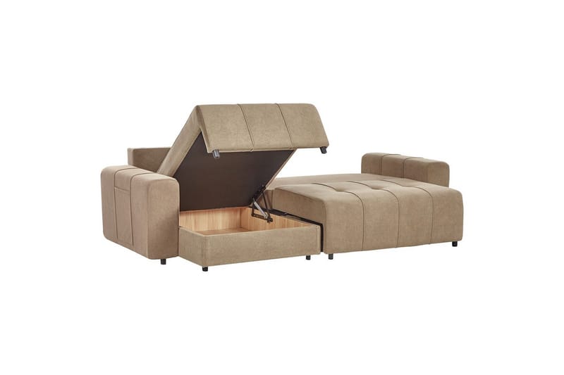 Soffa i höger hörn Högervänd Innvik - Brun, 213x156 cm - Möbler - Soffa - Bäddsoffa