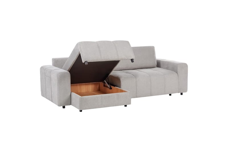 Soffa i höger hörn Högervänd Innvik - Grå, 213x156 cm - Möbler - Soffa - Bäddsoffa