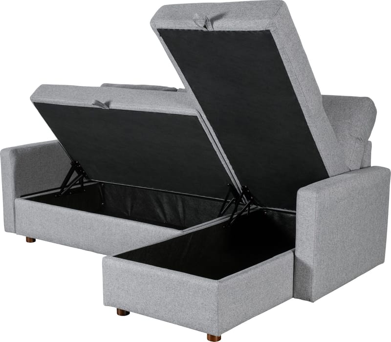 Soffa med förvaring grå 214 cm bred - Grå - Möbler - Soffa - Bäddsoffa