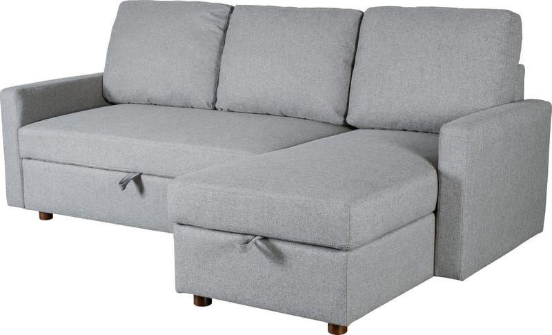 Soffa med förvaring grå 214 cm bred - Grå - Möbler - Soffa - Bäddsoffa