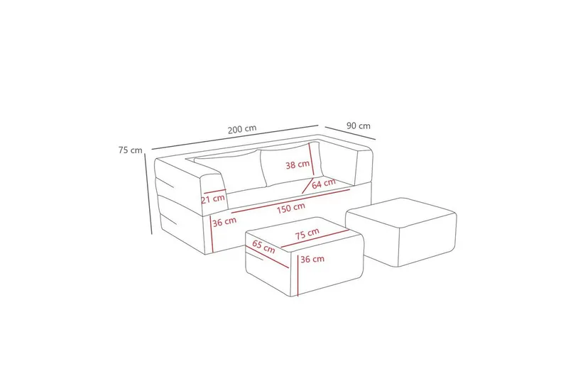 Solin Bäddsoffa 2-sits - Orange - Möbler - Soffa - Bäddsoffa