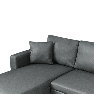Sommen U-formad Längsbäddad Bäddsoffa 123x259 cm med Förvaring i Tyg - Grå - Möbler - Soffa - Bäddsoffa