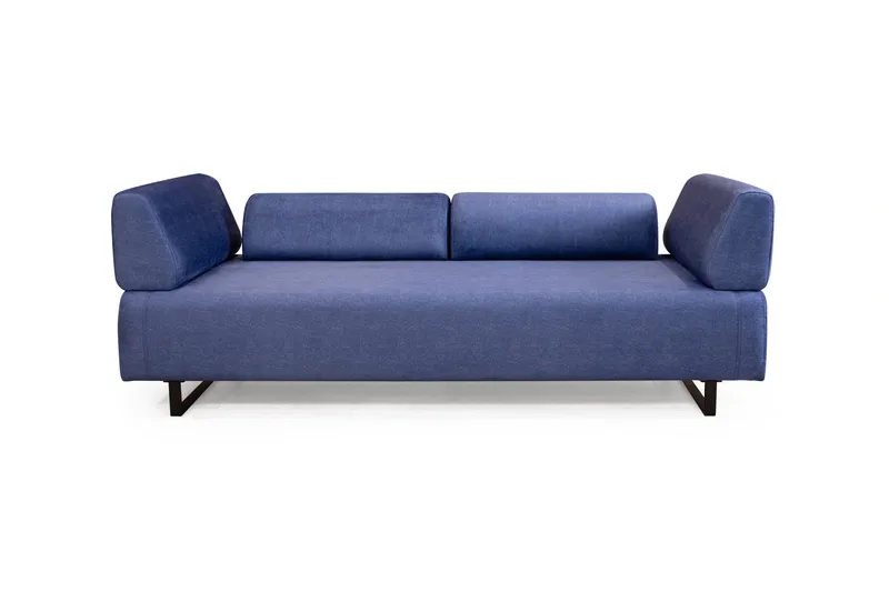 Southburn 3-sits Bäddsoffa 90x220 cm i Tyg med Ensidigt Armstöd - Blå - Möbler - Soffa - Bäddsoffa