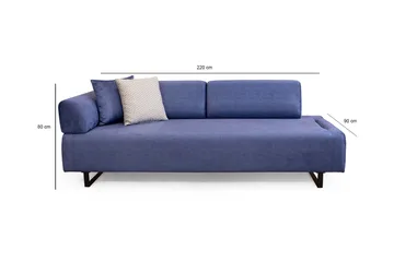 Southburn 3-sits Bäddsoffa 90x220 cm i Tyg med Ensidigt Armstöd - Blå - Möbler - Soffa - Bäddsoffa