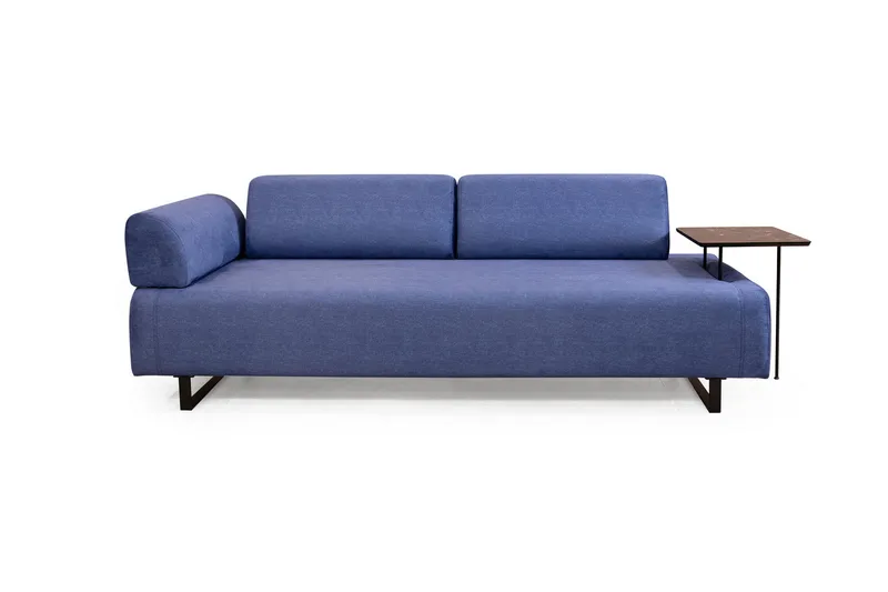 Southburn 3-sits Bäddsoffa 90x220 cm i Tyg med Ensidigt Armstöd - Blå - Möbler - Soffa - Bäddsoffa