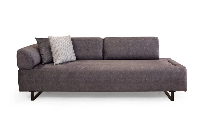 Southburn 3-sits Bäddsoffa 90x220 cm i Tyg med Ensidigt Armstöd, Svart