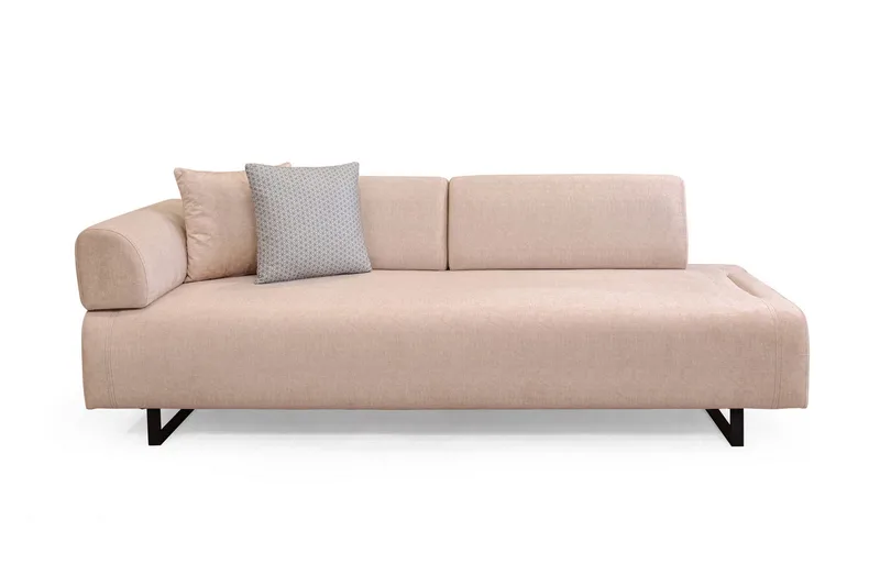 Southburn 3-sits Bäddsoffa 90x220 cm i Tyg med Lösa Ryggkuddar, Beige