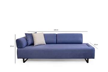 Southburn 3-sits Bäddsoffa 90x220 cm i Tyg med Lösa Ryggkuddar - Blå - Möbler - Soffa - Bäddsoffa