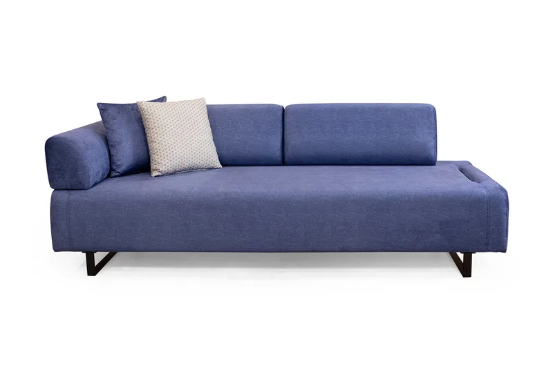 Southburn 3-sits Bäddsoffa 90x220 cm i Tyg med Lösa Ryggkuddar, Blå
