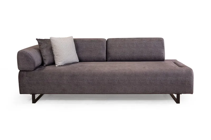 Southburn 3-sits Bäddsoffa 90x220 cm i Tyg med Lösa Ryggkuddar, Svart