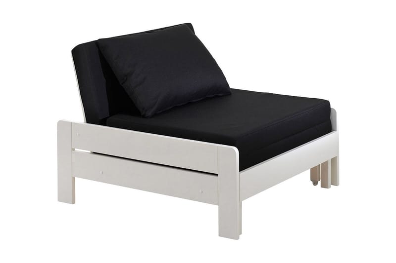Sovaren 1-sits Utdragbar Framåtbäddad Bäddsoffa 90x200 cm i Tyg - Svart - Möbler - Soffa - Bäddsoffa
