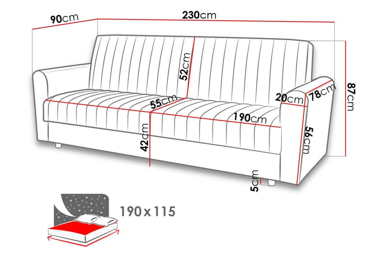 Spesserud Soffa - Mörkturkos - Bäddsoffa - Bäddsoffa 4 sits - Sammetssoffa