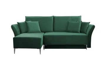 Staffin 3-sits Bäddsoffa 140x200 cm med Förvaring i Sammet - Grön - Möbler - Soffa - Bäddsoffa