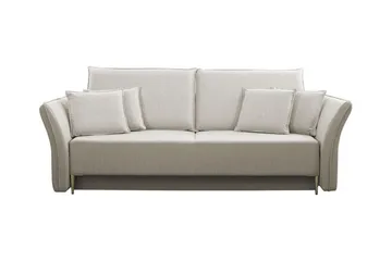 Staffin 3-sits Bäddsoffa Längsbäddad 138x192 cm med Förvaring i Tyg - Beige - Möbler - Soffa - Bäddsoffa