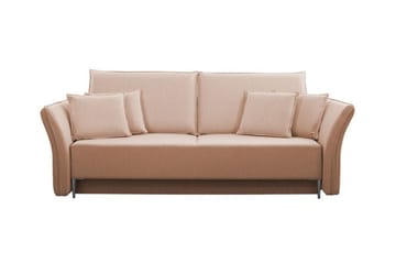 Staffin 3-sits Bäddsoffa Längsbäddad 138x192 cm med Förvaring i Tyg - Laxrosa - Möbler - Soffa - Bäddsoffa