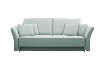 Staffin 3-sits Bäddsoffa Längsbäddad 138x192 cm med Förvaring i Tyg - Mintgrön - Möbler - Soffa - Bäddsoffa