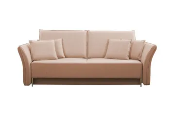 Staffin 3-sits Bäddsoffa Längsbäddad 138x192 cm med Förvaring i Tyg - Rosa - Möbler - Soffa - Bäddsoffa