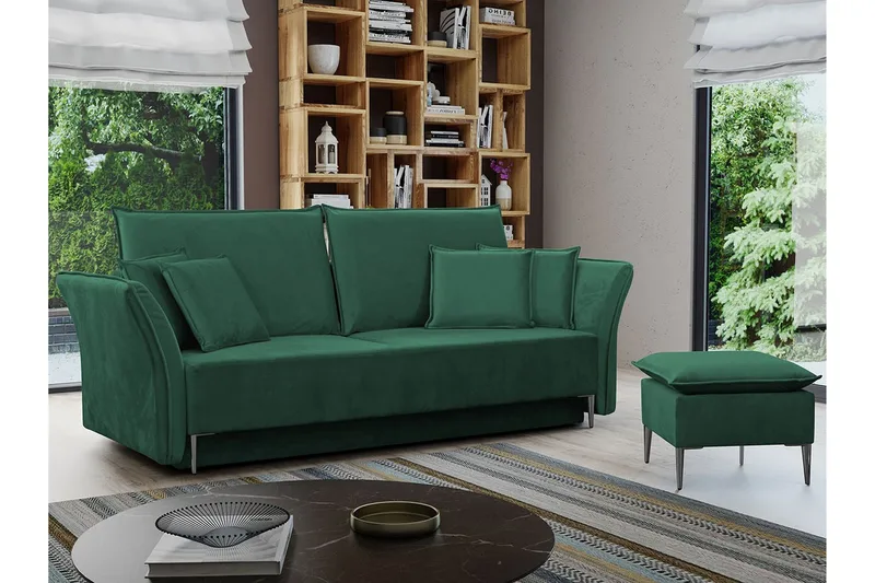 Staffin 3-sits Bäddsoffa NO_BRAND Dark green - Möbler - Soffa - Bäddsoffa
