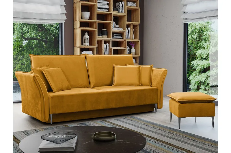 Staffin 3-sits Bäddsoffa NO_BRAND Yellow - Möbler - Soffa - Bäddsoffa
