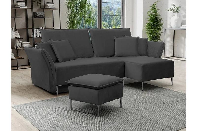 Staffin 3-sits Hörnbäddsoffa Dark grey - Möbler - Soffa - Bäddsoffa
