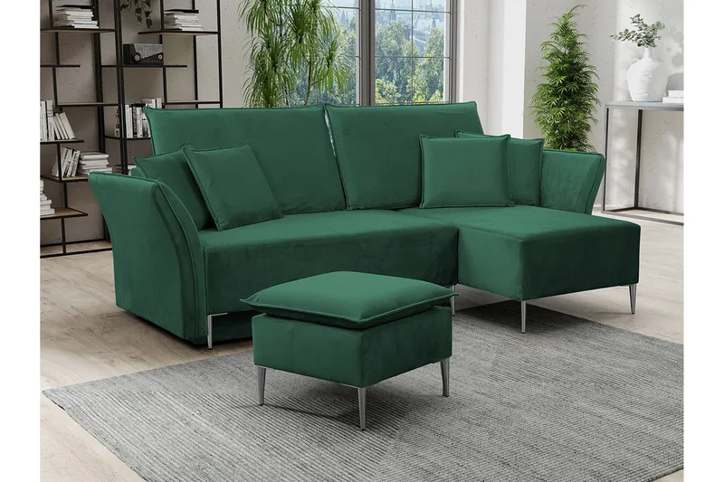 Staffin 3-sits Hörnbäddsoffa Green - Möbler - Soffa - Bäddsoffa