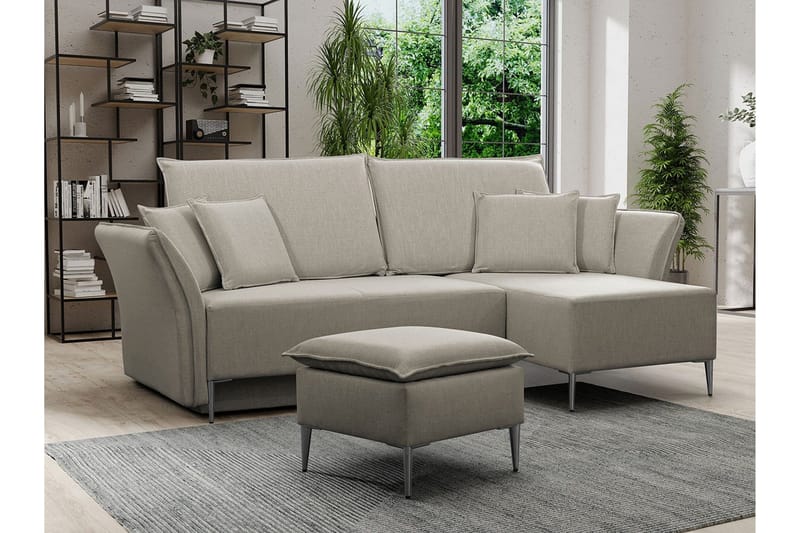 Staffin 3-sits Hörnbäddsoffa NO_BRAND beige - Möbler - Soffa - Bäddsoffa