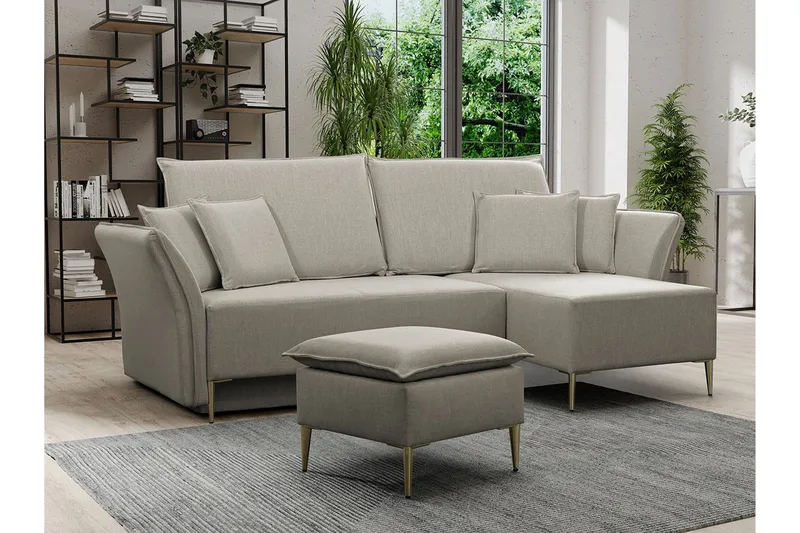 Staffin 3-sits Hörnbäddsoffa NO_BRAND beige - Möbler - Soffa - Bäddsoffa