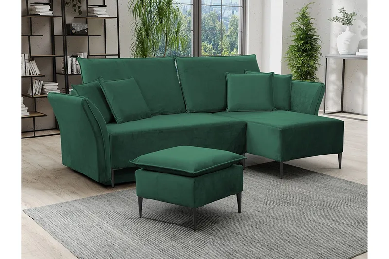 Staffin 3-sits Hörnbäddsoffa NO_BRAND Dark green - Möbler - Soffa - Bäddsoffa