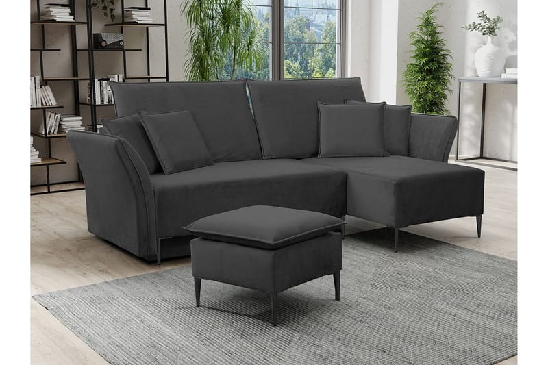 Staffin 3-sits Hörnbäddsoffa NO_BRAND Dark grey - Möbler - Soffa - Bäddsoffa