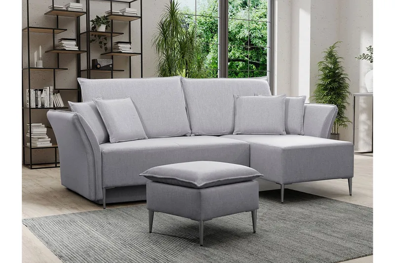 Staffin 3-sits Hörnbäddsoffa NO_BRAND Light grey/Dark grey - Möbler - Soffa - Bäddsoffa