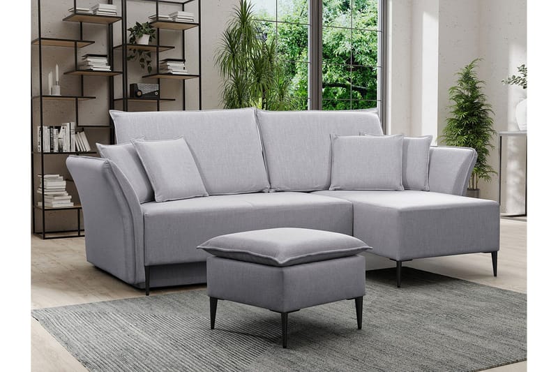 Staffin 3-sits Hörnbäddsoffa NO_BRAND Light grey/Dark grey - Möbler - Soffa - Bäddsoffa