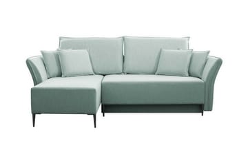 Staffin 3-sits L-formad Hörnbäddsoffa 140x200 cm med Förvaring i Chenille - Grön - Möbler - Soffa - Bäddsoffa